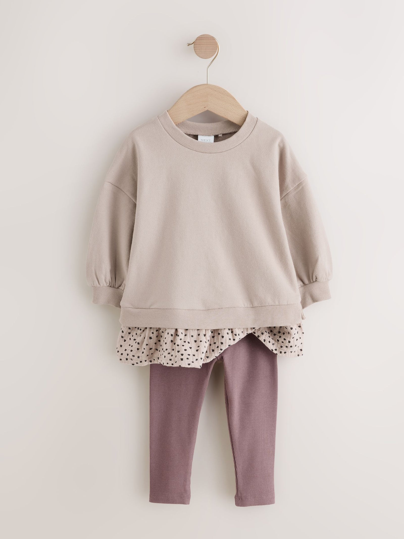 Neutral Tan Long Sleeve Top and Leggings Set (3mths-7yrs)