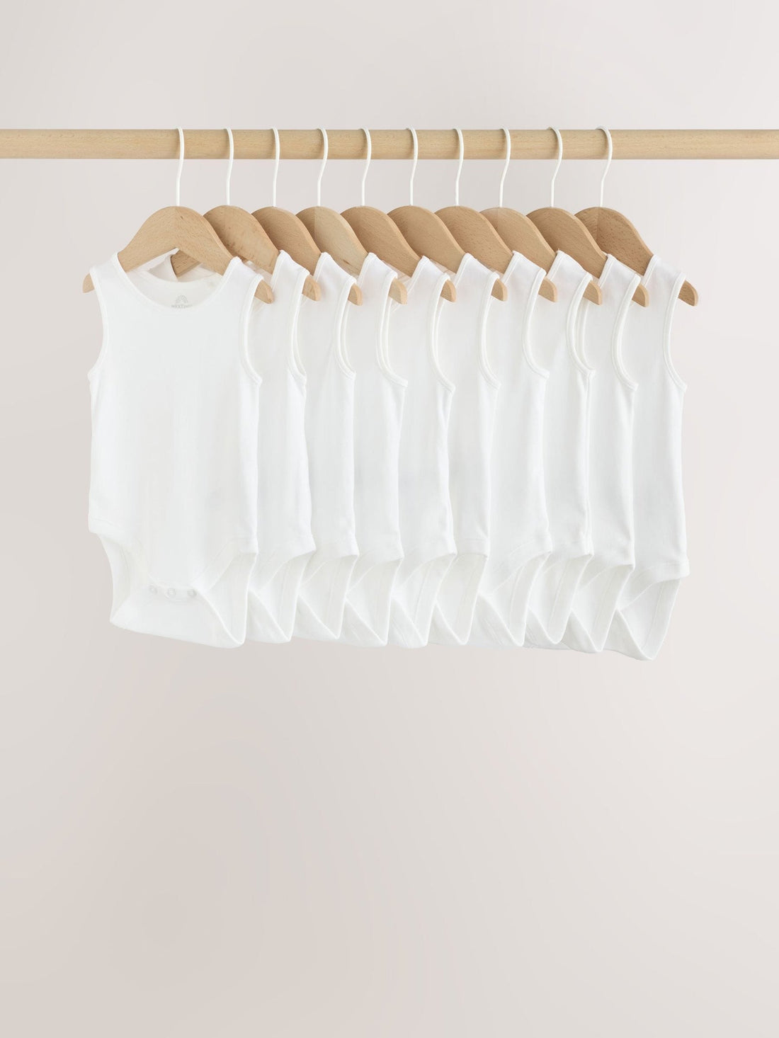 White 10 Pack Baby Vest Bodysuits
