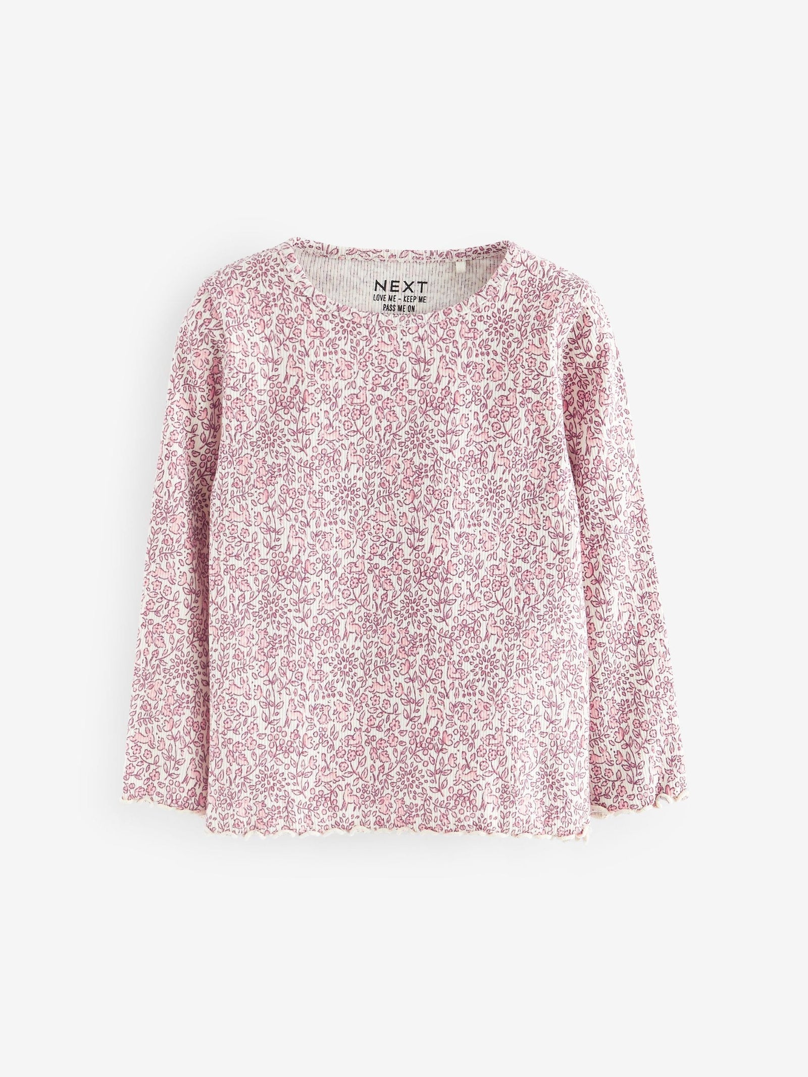 Pink Ribbed Long Sleeve Tops 5 Pack (3mths-7yrs)