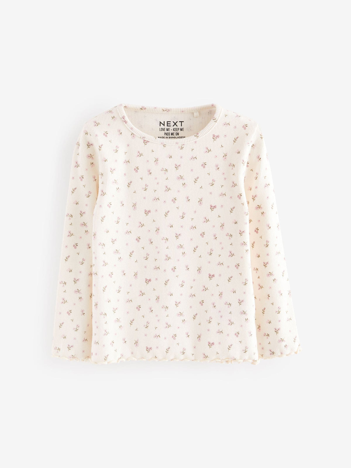 Pink Long Sleeve Ribbed Tops 5 Pack (3mths-7yrs)