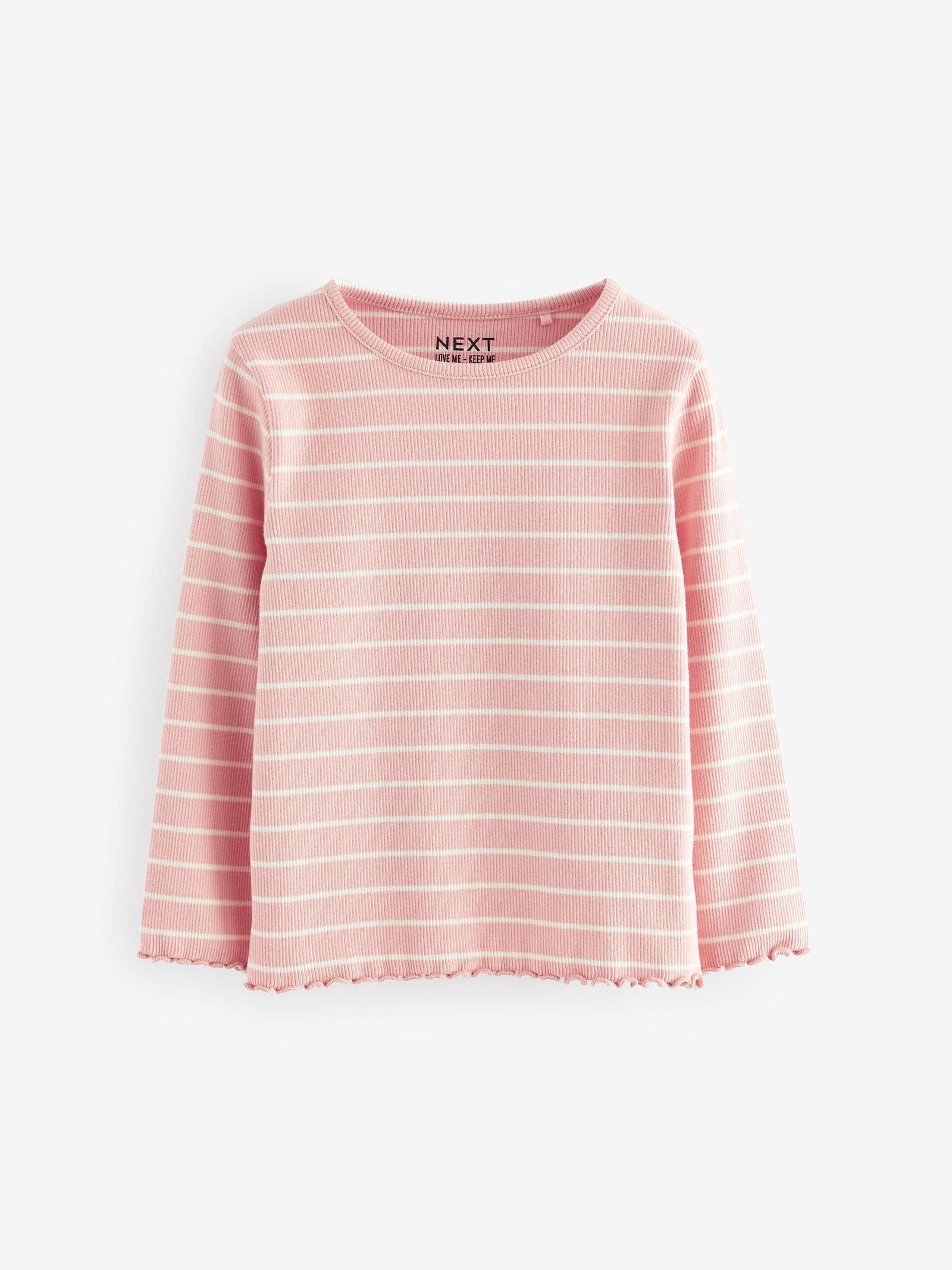Pink Ribbed Long Sleeve Tops 5 Pack (3mths-7yrs)