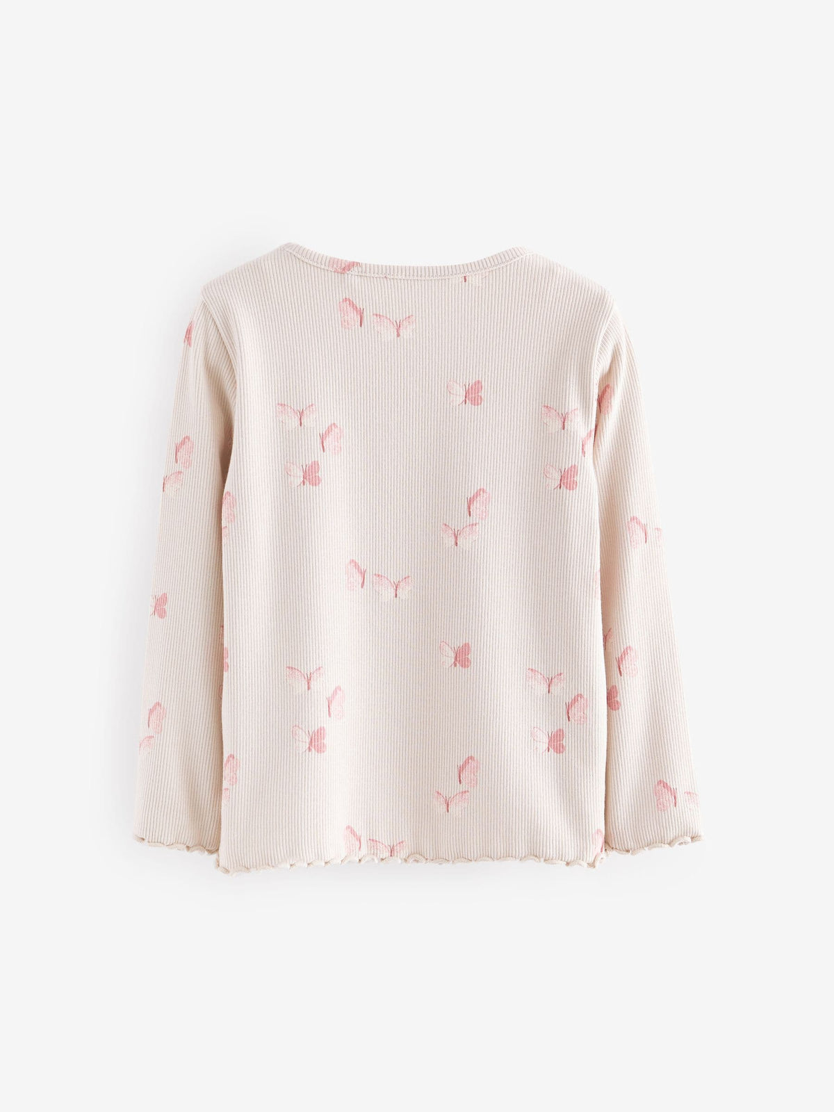 Pink Long Sleeve Ribbed Tops 5 Pack (3mths-7yrs)
