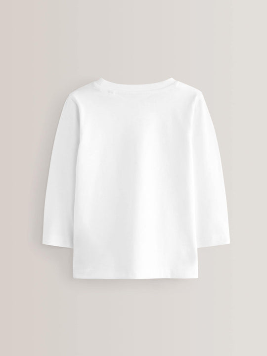 White 2 Pack Long Sleeve T-Shirts (3mths-7yrs)