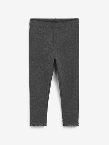 Charcoal Grey Lace Trim Leggings