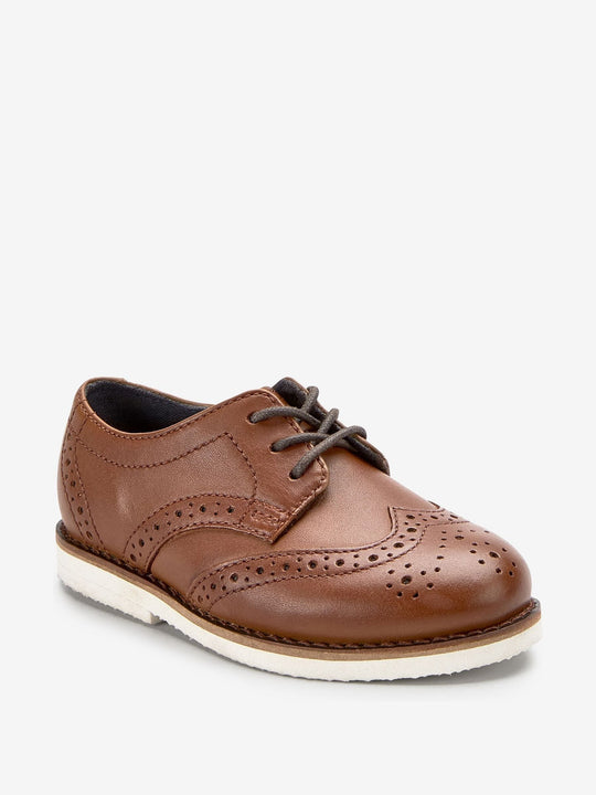 Tan Brown Wide Fit (G) Smart Leather Brogue Shoes