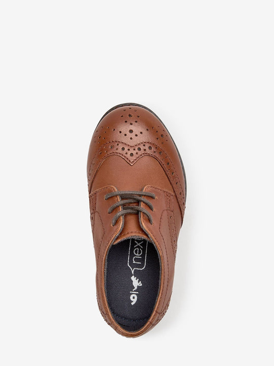 Tan Brown Wide Fit (G) Smart Leather Brogue Shoes