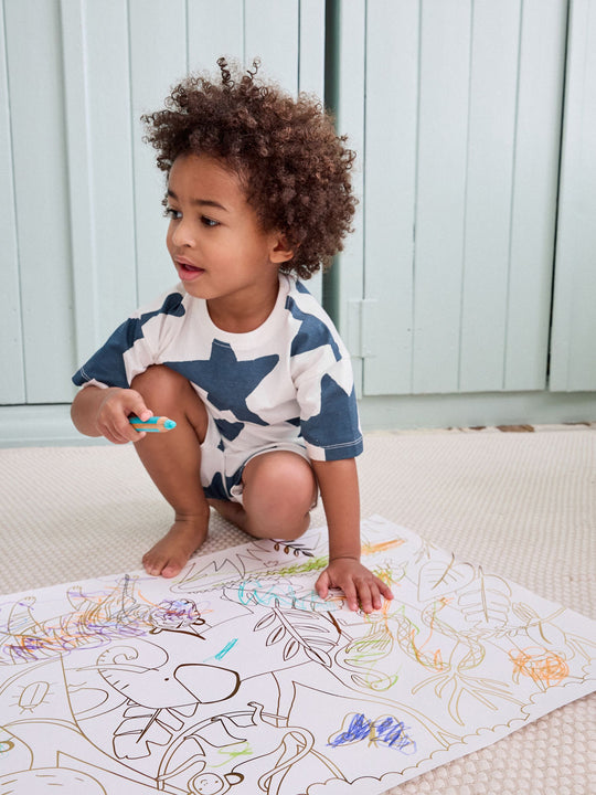 Navy Blue/White Stars Short Pyjamas 3 Pack (9mths-12yrs)