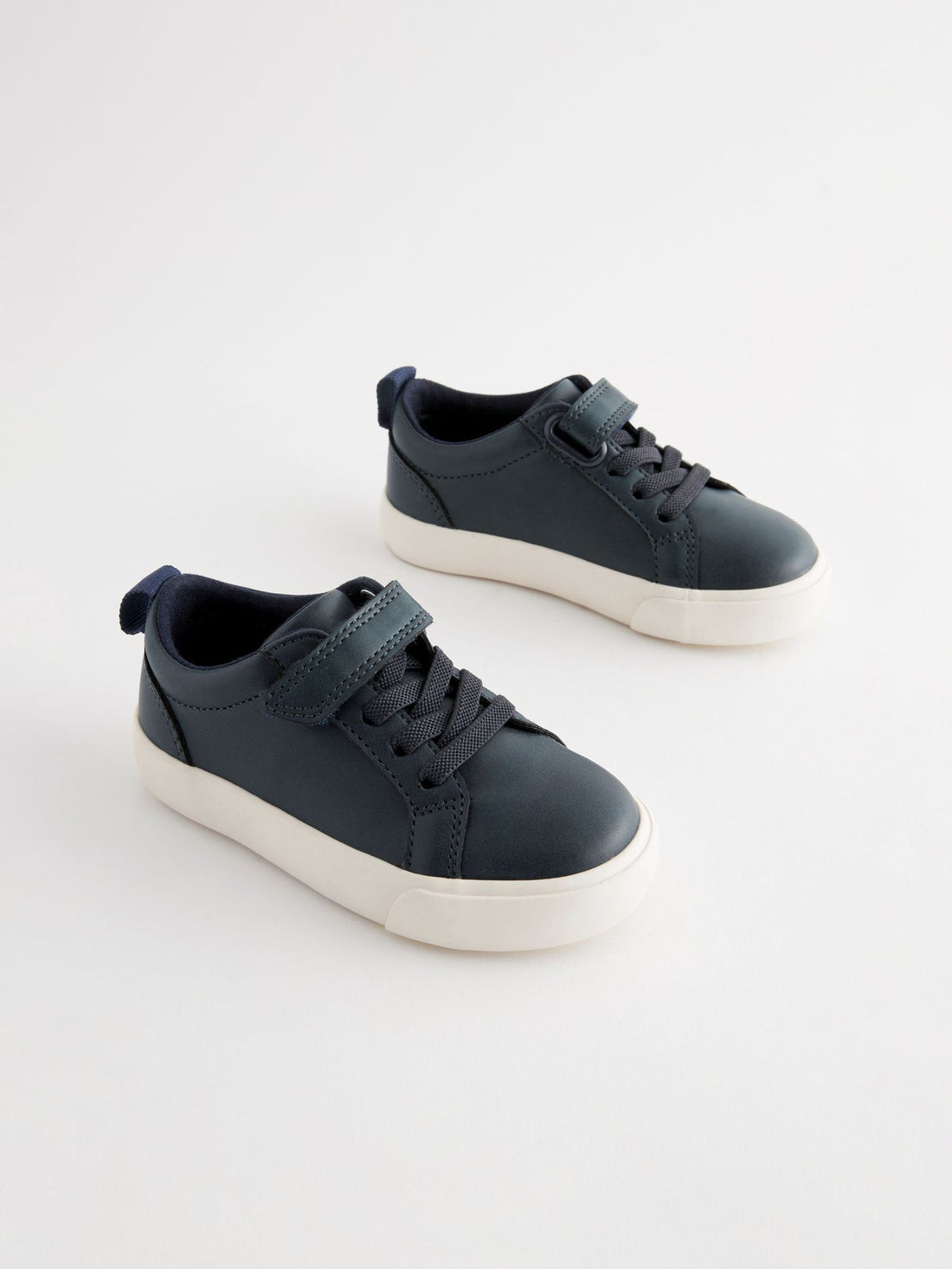Navy Wide Fit (G) Touch Fastening Elastic Lace Trainers