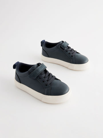 Navy Wide Fit (G) Touch Fastening Elastic Lace Trainers