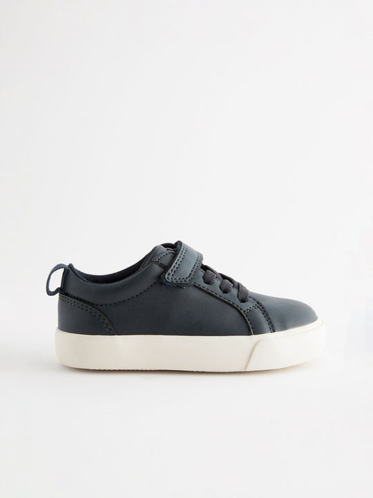 Navy Wide Fit (G) Touch Fastening Elastic Lace Trainers