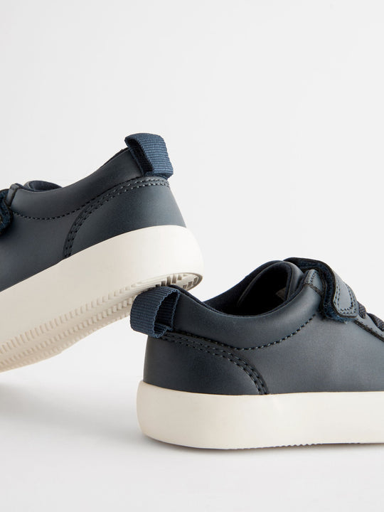 Navy Wide Fit (G) Touch Fastening Elastic Lace Trainers