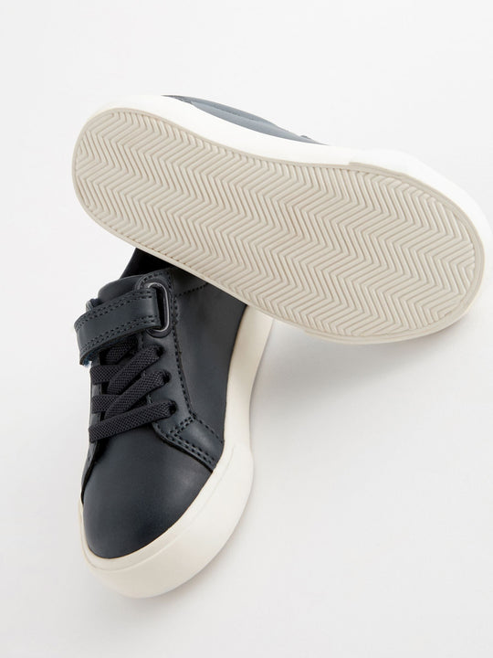 Navy Wide Fit (G) Touch Fastening Elastic Lace Trainers