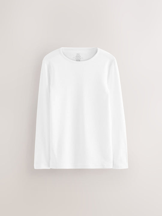 White Kind To Skin Long Sleeve T-Shirts 2 Pack (9mths-12yrs)