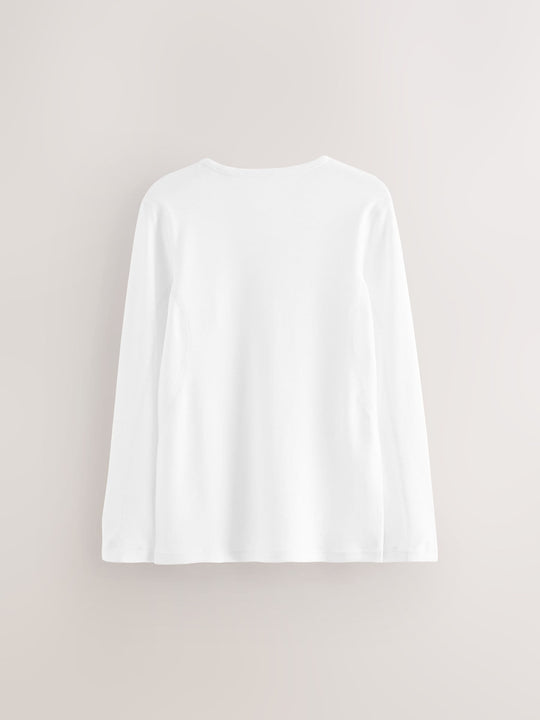 White Kind To Skin Long Sleeve T-Shirts 2 Pack (9mths-12yrs)