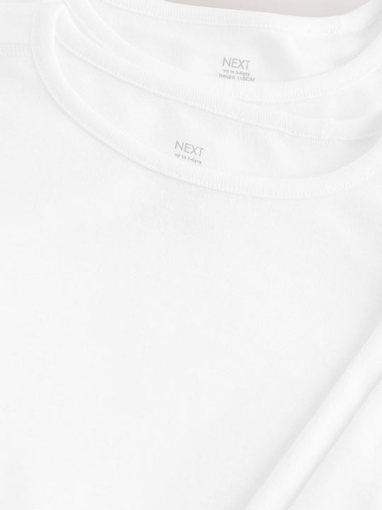 White Kind To Skin Long Sleeve T-Shirts 2 Pack (9mths-12yrs)