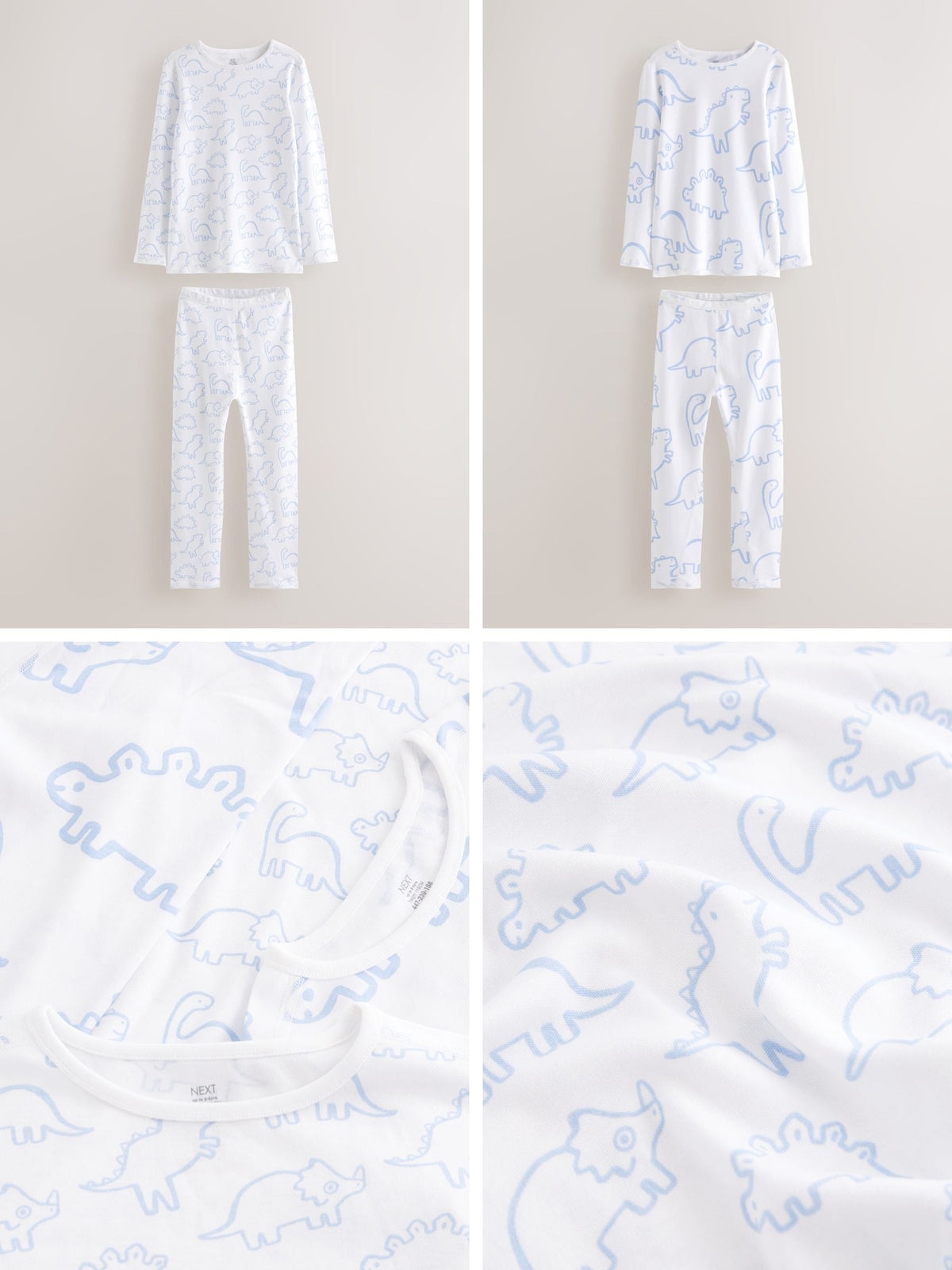 Blue Dinosaur Print Kind to Skin Pyjamas 2 Pack (9mths-12yrs)