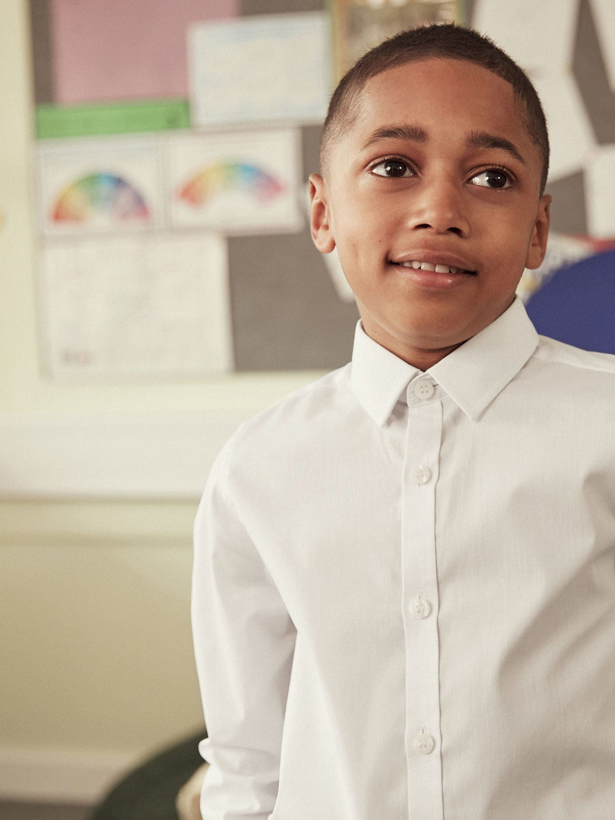 White 2 Pack Fitted Long Sleeve Cotton Rich Stretch Premium School Shirts (3-18yrs)