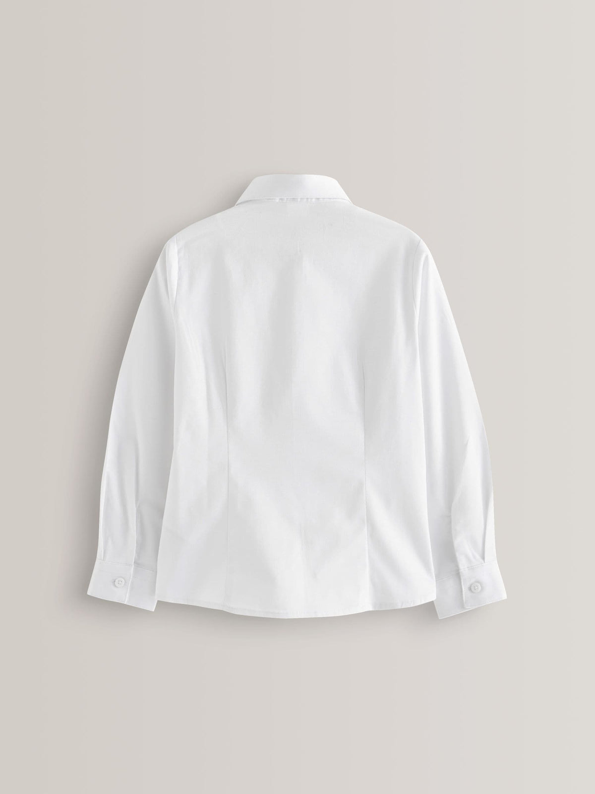 White 2 Pack Fitted Long Sleeve Cotton Rich Stretch Premium School Shirts (3-18yrs)