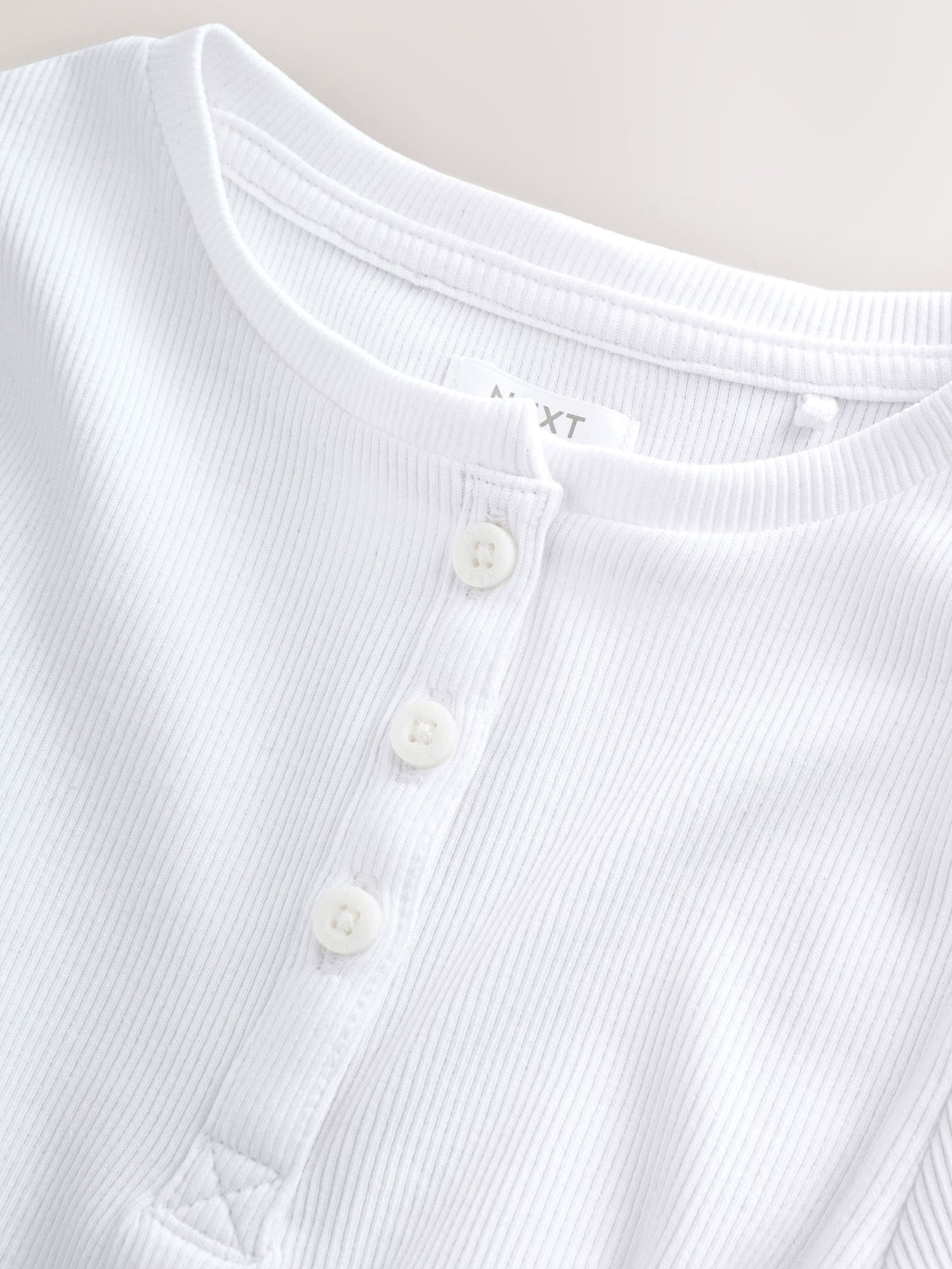 White Ribbed Placket T-Shirt (3-16yrs)
