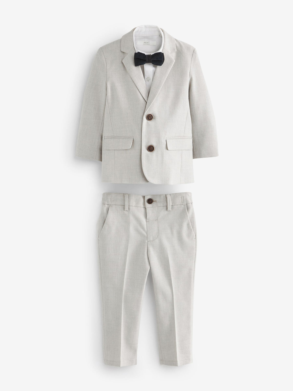 Neutral Blazer, Shirt & Trouser Set Blazer Shirt Trousers and Bow Tie Set (3mths-12yrs)