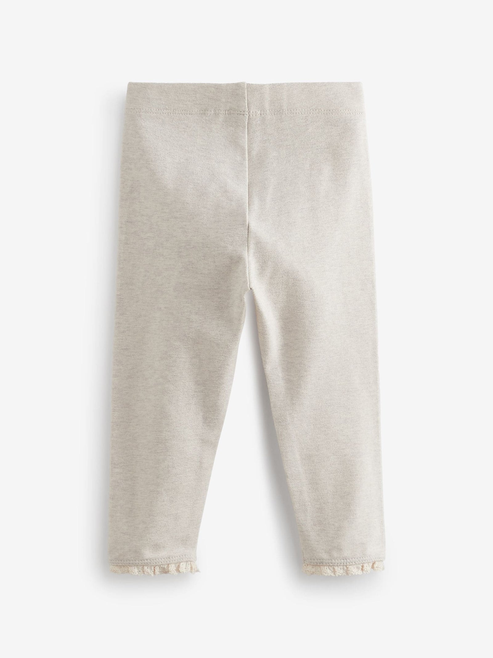 Oatmeal Cream Lace Trim Leggings (3mths-7yrs)