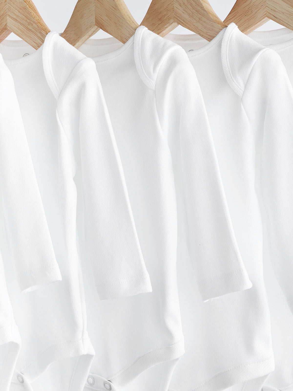 White 5 Pack Essential Baby Long Sleeve Bodysuits