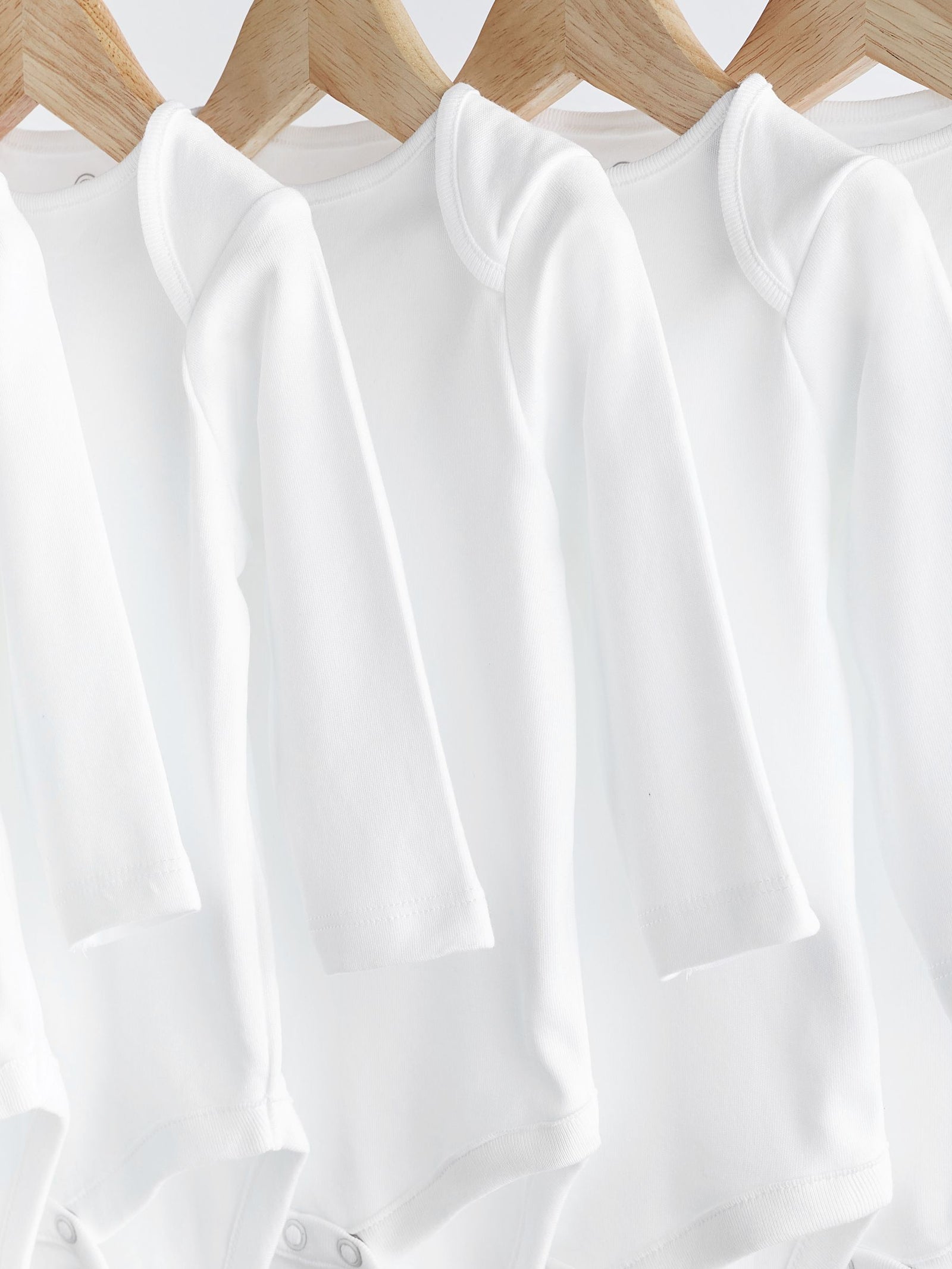White 5 Pack Essential Baby Long Sleeve Bodysuits