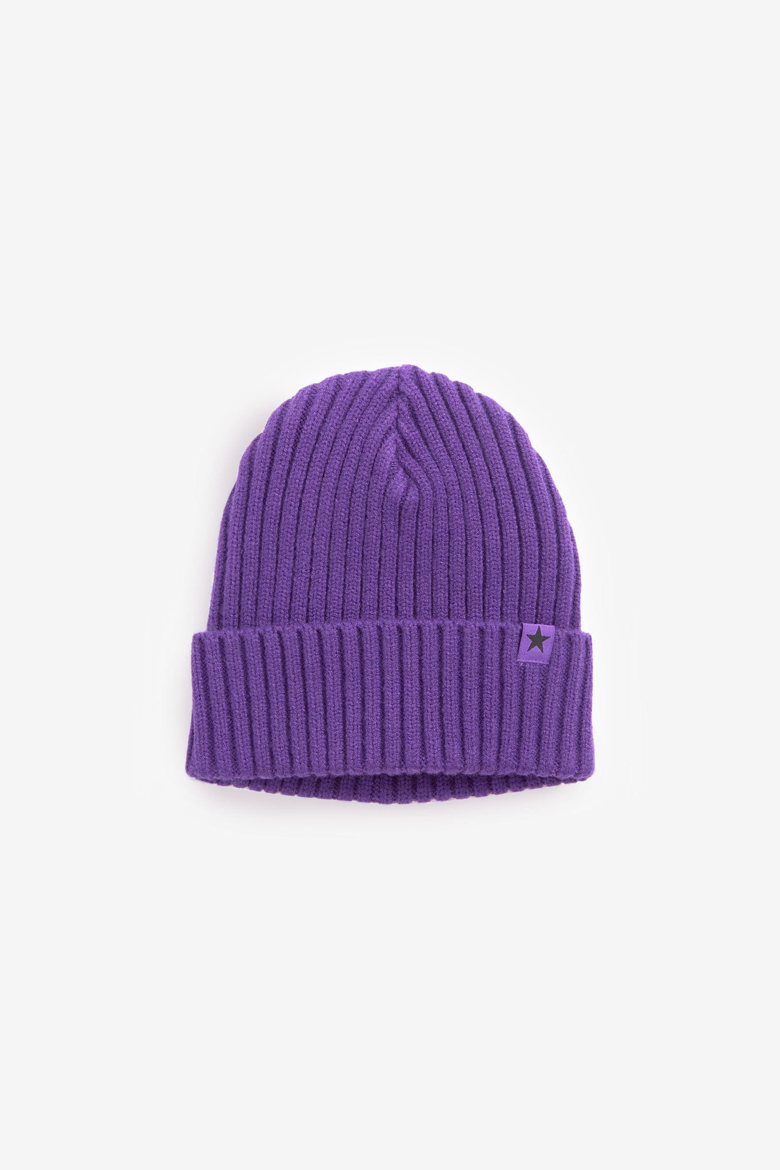 Purple Rib Beanie Hat