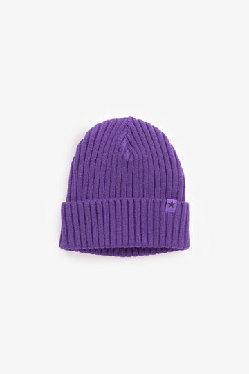 Purple Rib Beanie Hat