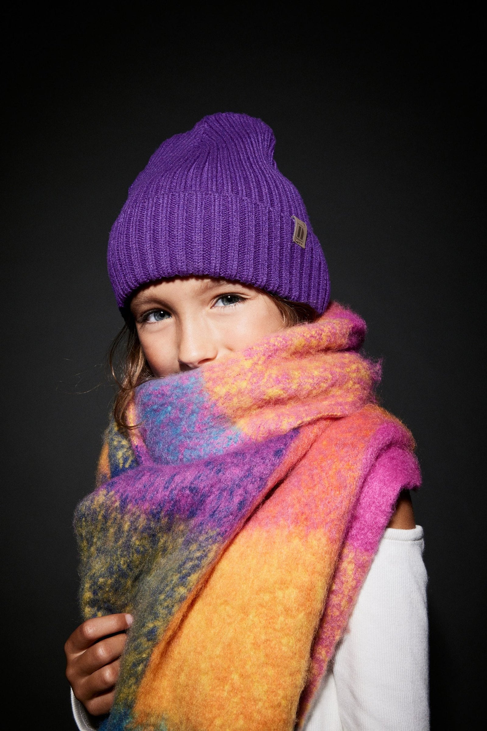 Purple Rib Beanie Hat