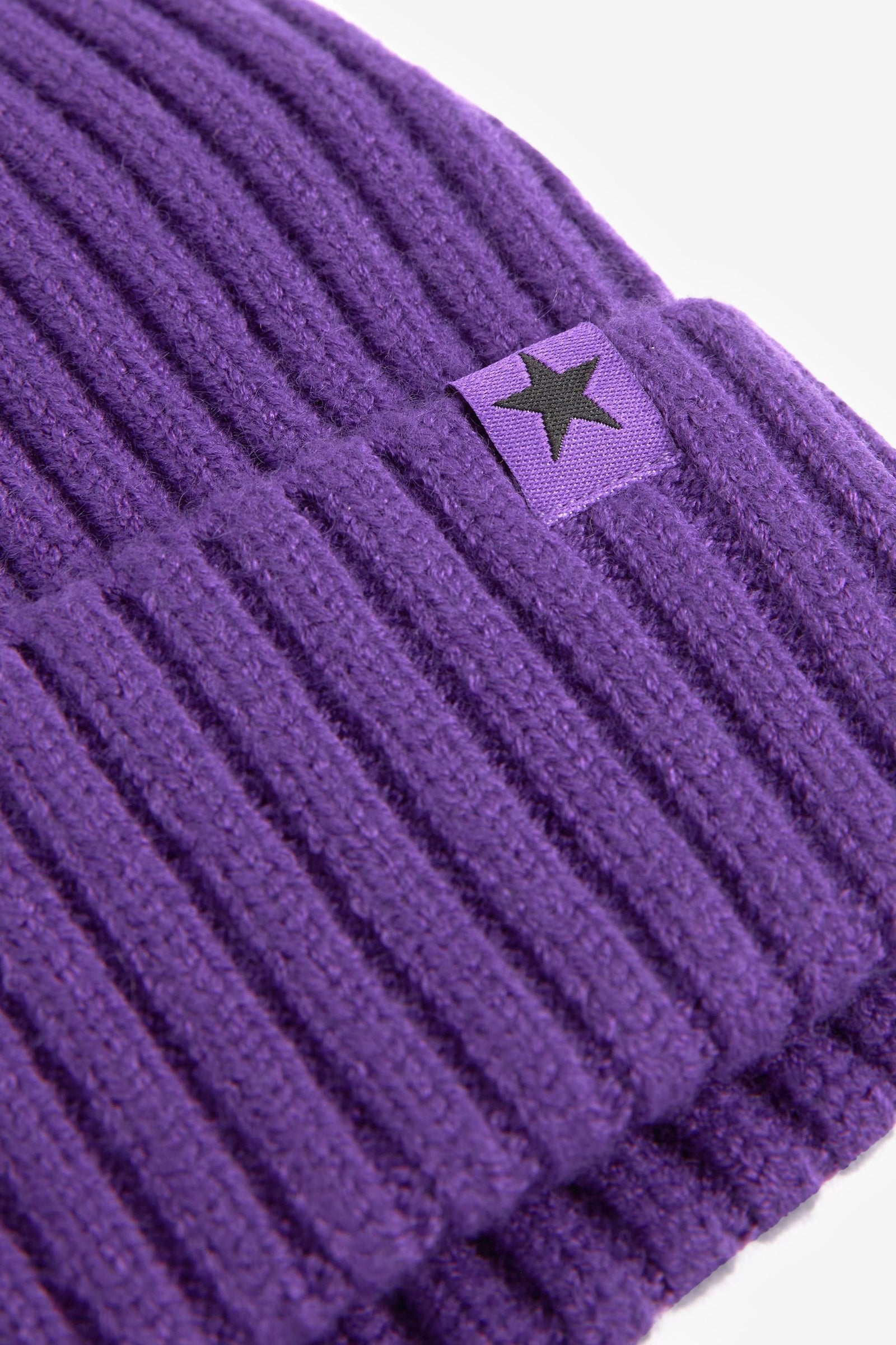 Purple Rib Beanie Hat
