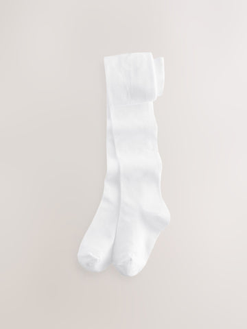 White Cotton Rich School Tights