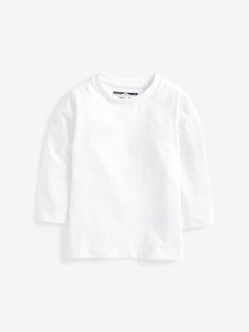 White Long Sleeve Plain T-Shirt (3mths-7yrs)