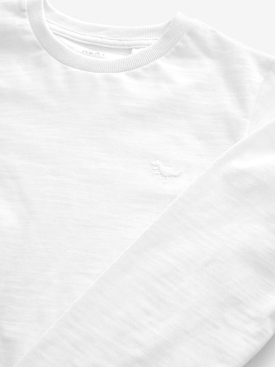 White Long Sleeve Plain T-Shirt (3mths-7yrs)