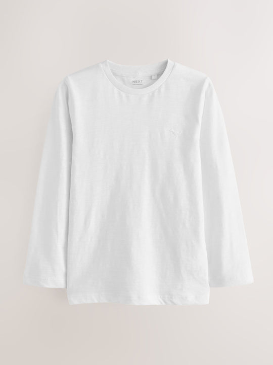 White Long Sleeve Plain T-Shirt (3mths-7yrs)