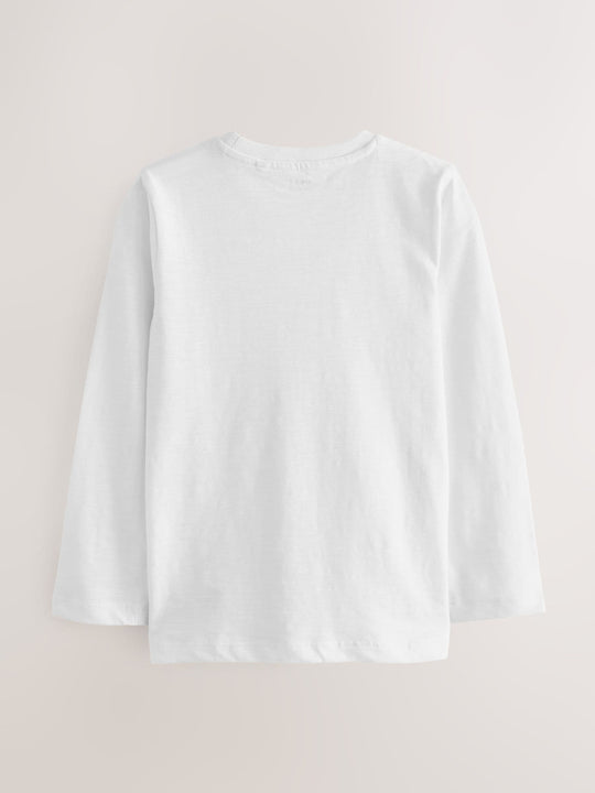 White Long Sleeve Plain T-Shirt (3mths-7yrs)