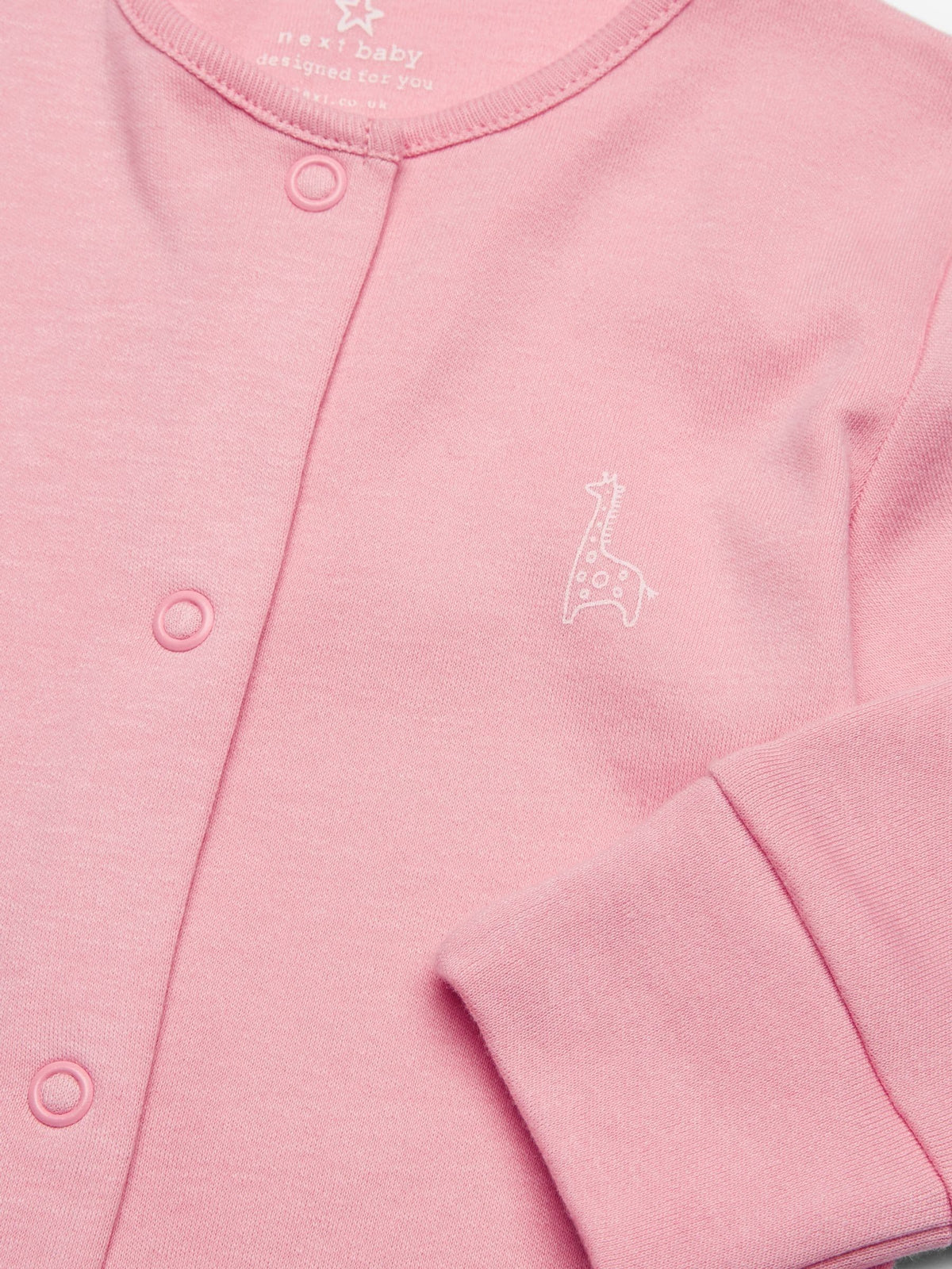 Pink/White 3 Pack Baby Sleepsuits (0-2yrs)