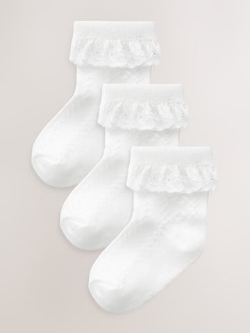 White Lace Baby Socks 3 Pack
