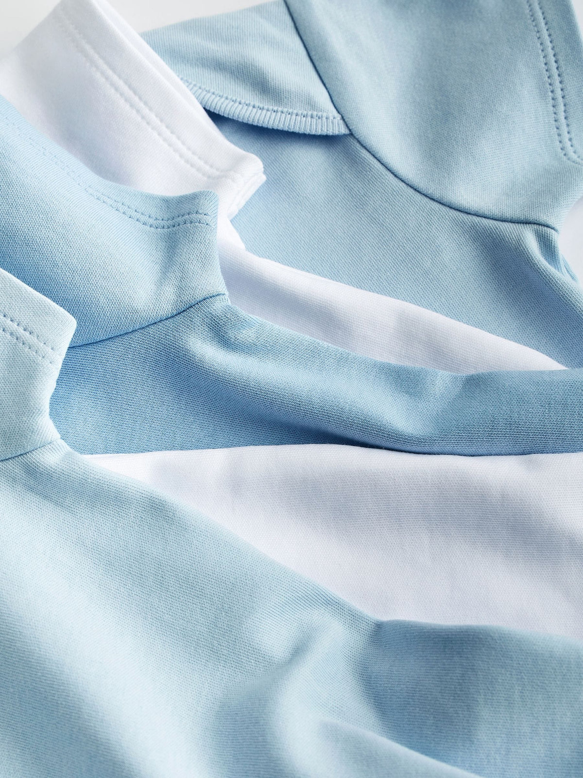 Blue/White Short Sleeve Baby Bodysuits 5 Pack