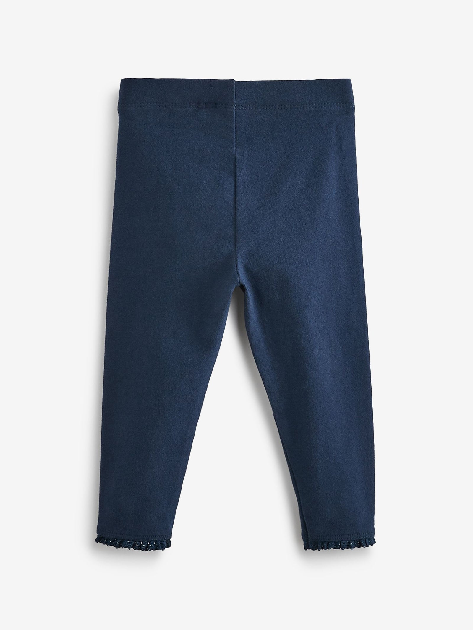 Navy Blue Lace Trim Leggings (3mths-7yrs)