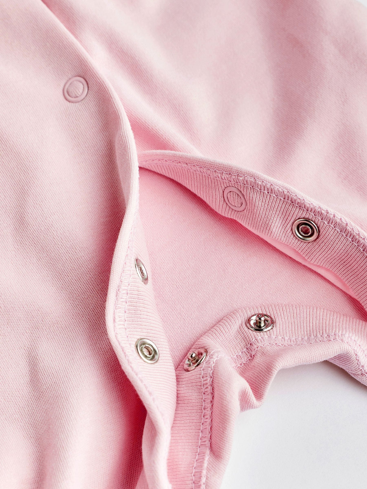 Pink/White 5 Pack Baby Sleepsuits (0-2yrs)