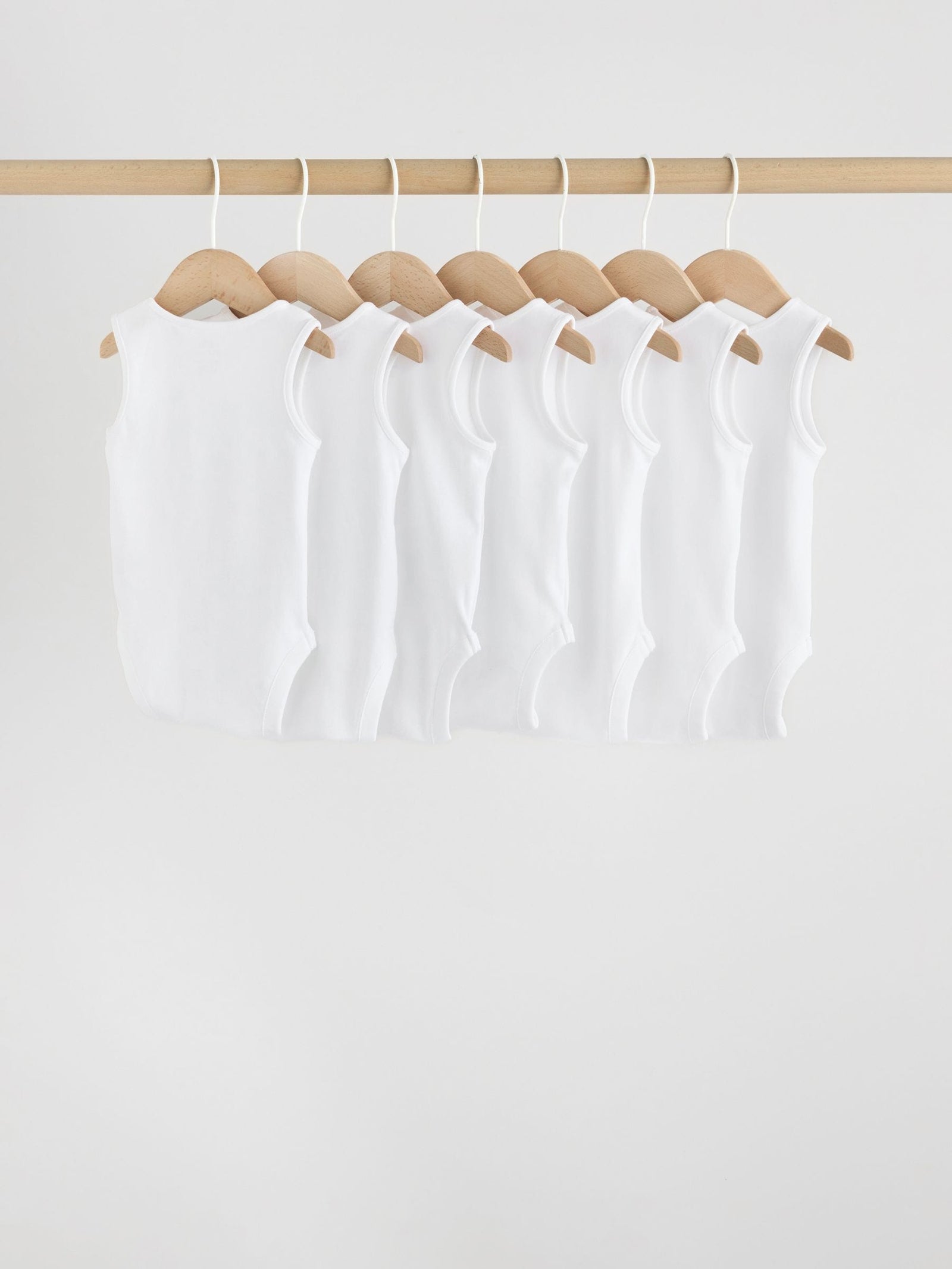 White 7 Pack Baby Vest Bodysuits