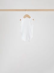 White 7 Pack Baby Strappy Bodysuits