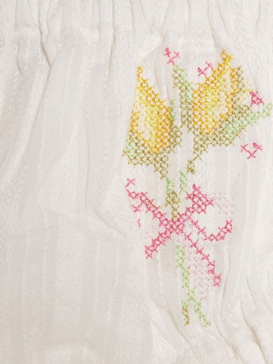 River Island White Knitted Floral Romper Set