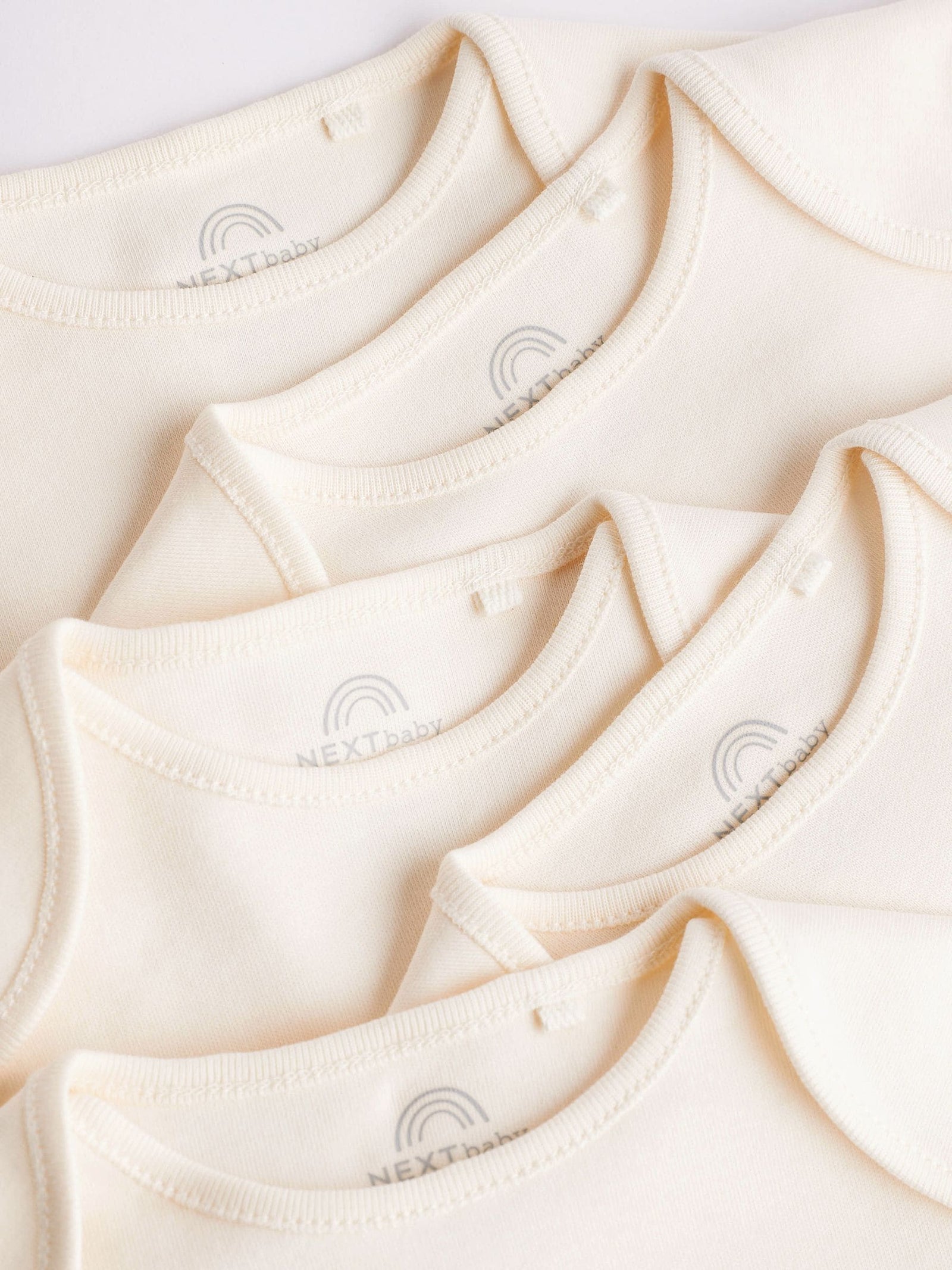 Cream Essential Baby Short Sleeve Bodysuits 5 Pack