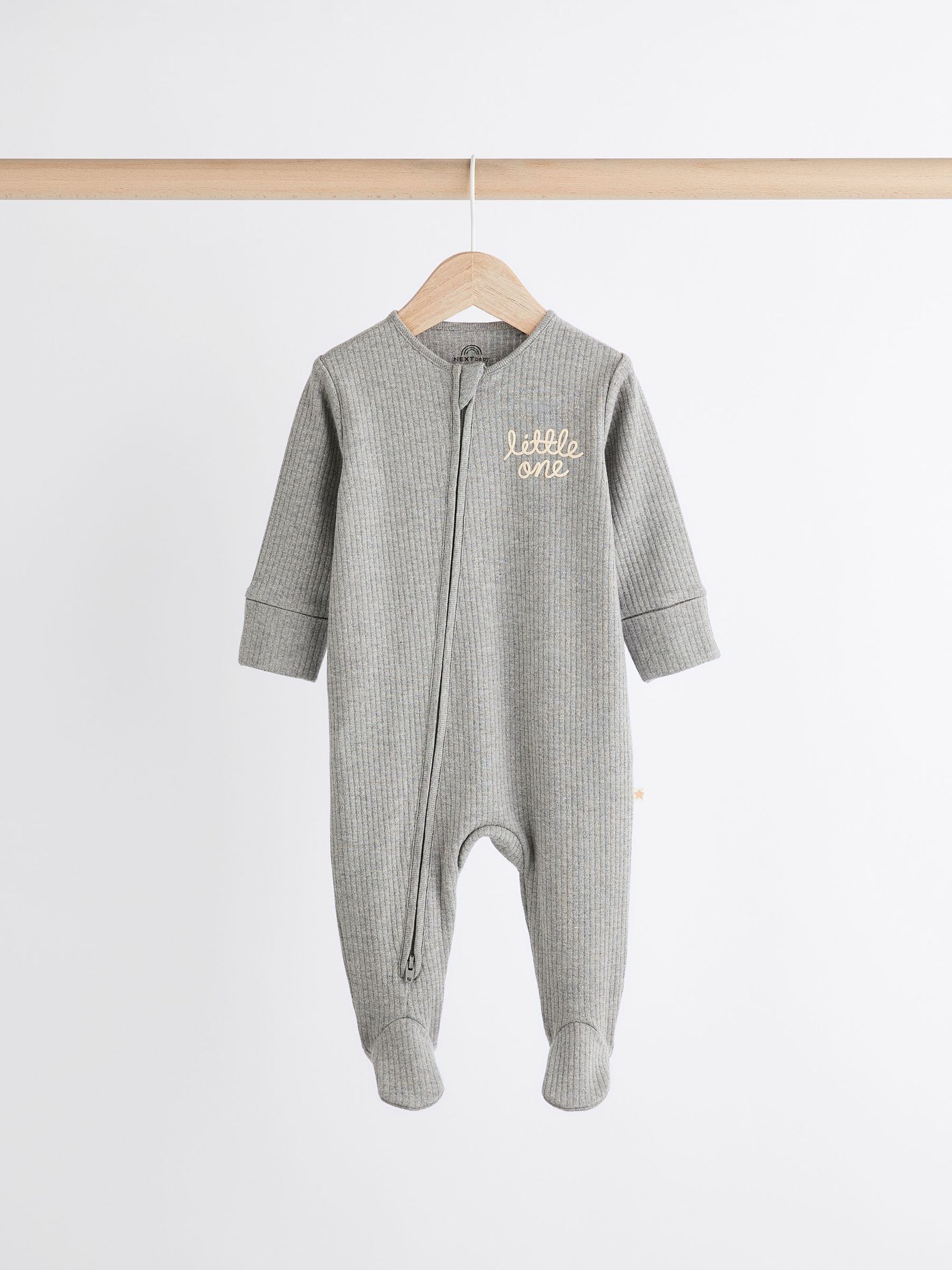 Neutral Milk Club Baby Two Way Zip 100% Cotton Sleepsuits 3 Pack (0mths-2yrs)