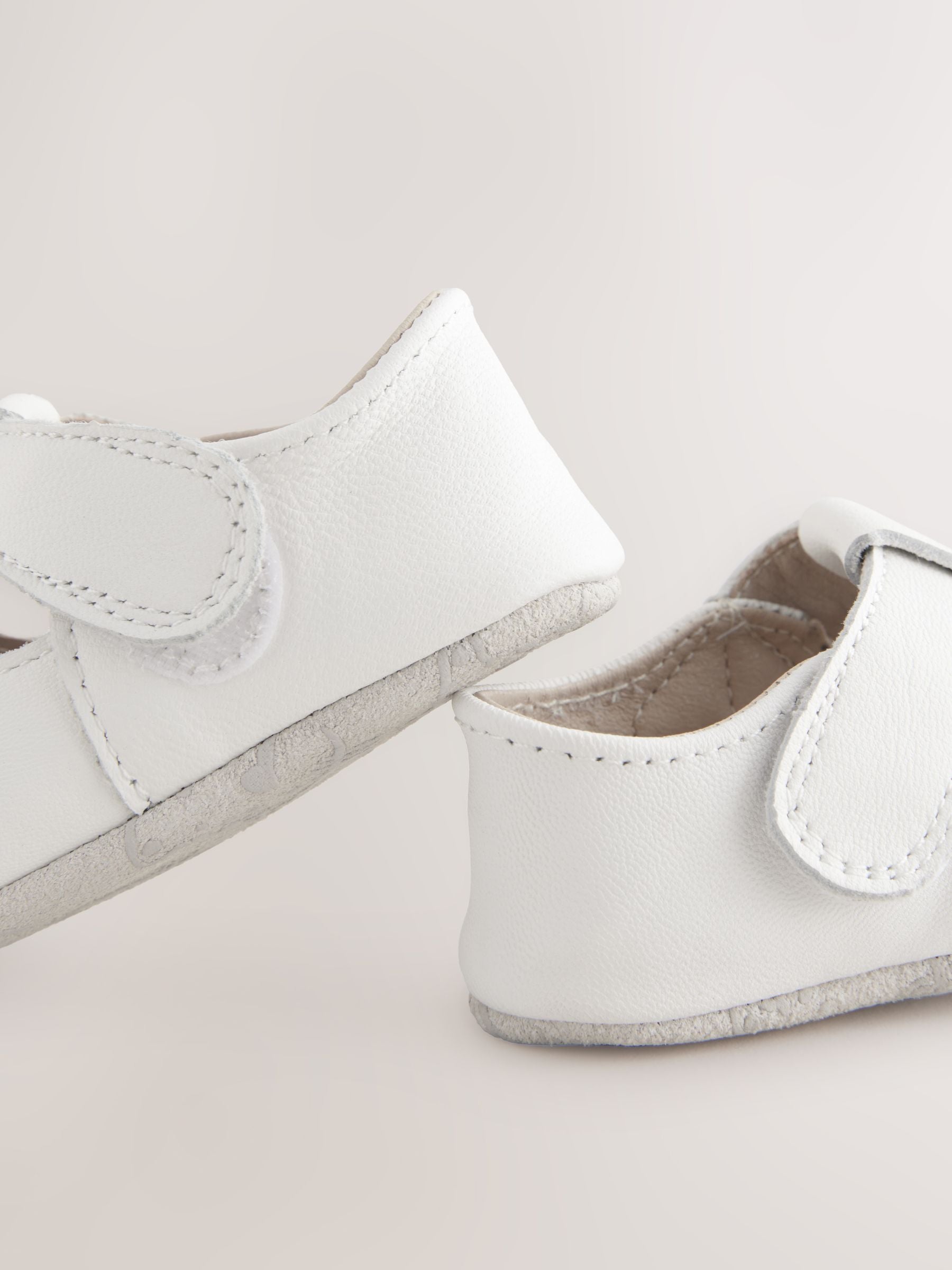 White Leather Baby T-Bar Shoes (0-24mths)