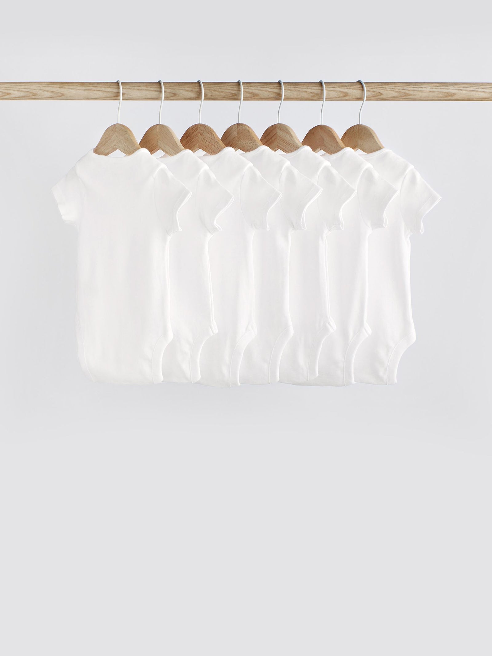 White Essential 7 Pack Short Sleeve Bodysuits
