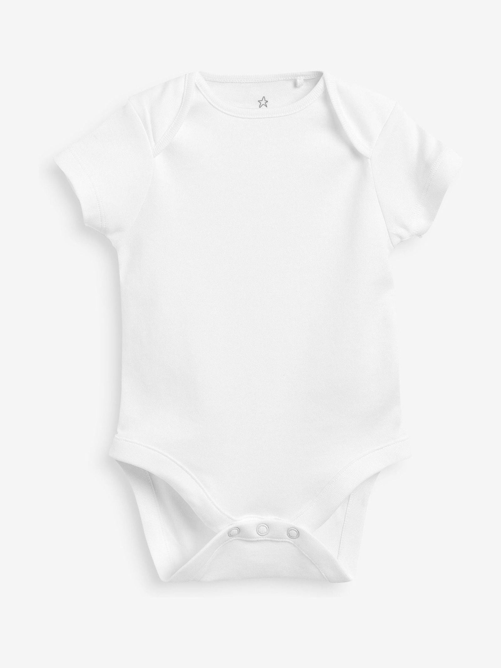 White Essential 7 Pack Baby Short Sleeve Bodysuits