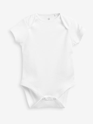 White Essential 1pc Baby Short Sleeve Bodysuits